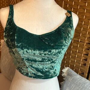 Elegant Teal Velvet Crop Top pink Victoria’S secret.